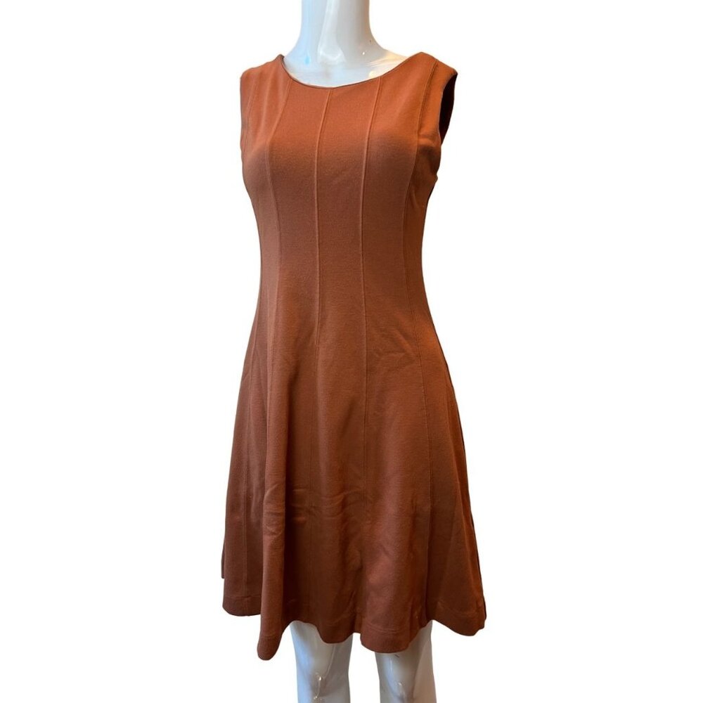 Forever 21 Fit Flare Dress Casual Scoop Neck Sleeveless Brown Size M